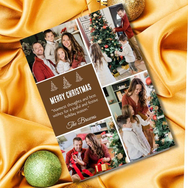 God jul modern 4-familjens foto söt enkelt julkort (Skapare uppladdad)