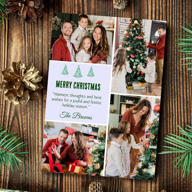 God jul modern 4-familjens foto söt enkelt julkort (Skapare uppladdad)
