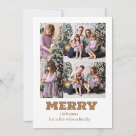 God Jul | Modern 4 Photo Collage Holida Julkort