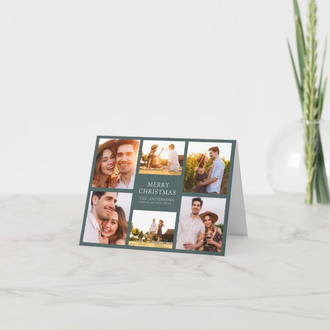 God jul Modern 6-fotokollage Helgkort (Framsida)