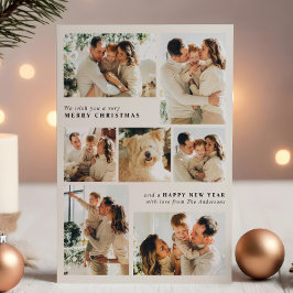 God Jul Modern 7-bildscollage Julkort