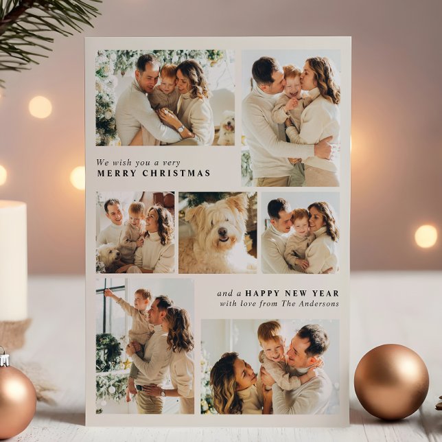 God jul Modern 7-fotokollage Julkort (Skapare uppladdad)
