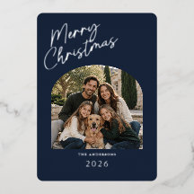 God Jul Modern Blå och Silverfolie