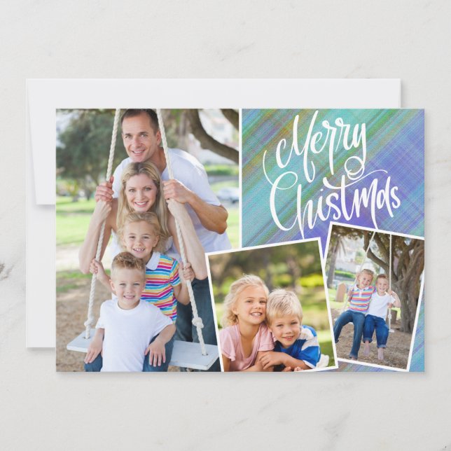 God jul Modern Blue Pput Three Photo (Framsida)