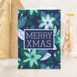 God jul Modern botaniska Blommigtens jul Helgkort