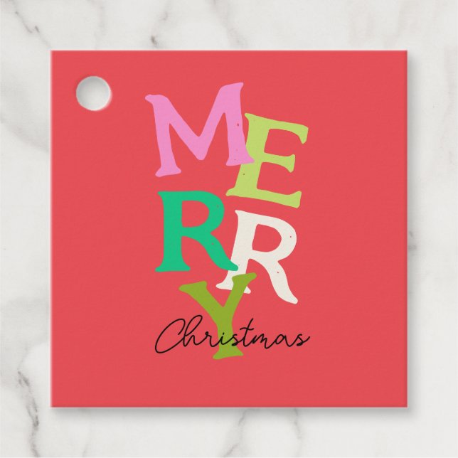 God jul Modern Bright Helgdag Gåvor Etiketter (Framsida)