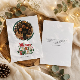 God Jul Modern Cirkulär Fotografi Julkort