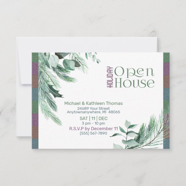 God jul, Modern design, öppet hus Inbjudningar (Framsida)