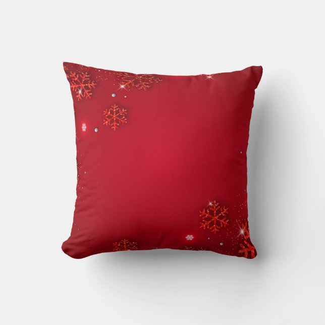 God jul Modern design | Röd och vit Kudde (Framsida)