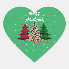 God Jul Modern & Elegant  Hjärtformat Klistermärke