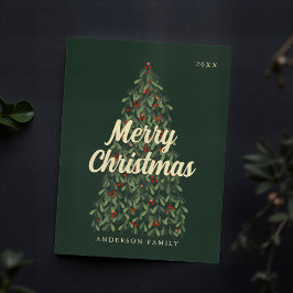 God jul Modern Elegant Julgran Helg Vykort