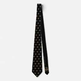 God jul Modern Elegant Monogram Black&Guld Slips
