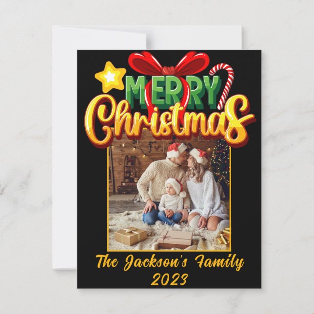 God jul modern enkel fotobild Helgdag Postca Julkort (Framsida)