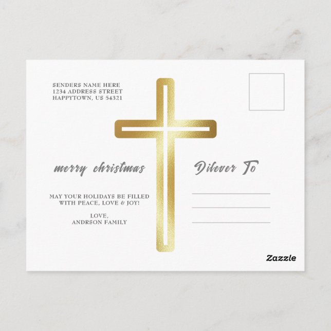 God jul modern, enkel Helgdag Vykort (Baksida)