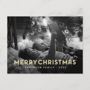 God jul Modern enkel typografi Helg Vykort