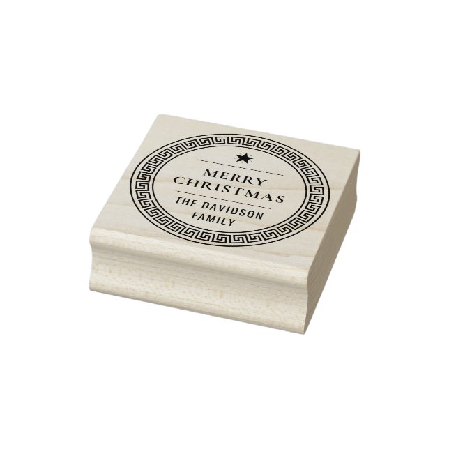 God jul Modern Family Namn grekiska Meander Stämpel (Stämpel)