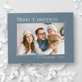 God jul Modern Family Photo Elegant Simple Helg Vykort