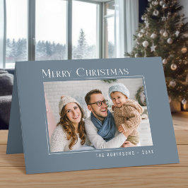 God jul Modern Family Photo Elegant Simple Helgkort