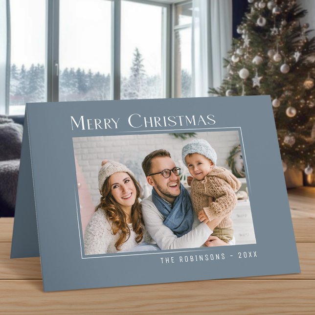 God jul Modern Family Photo Elegant Simple Helgkort (Available in high quality print or digital download for quick text messaging, email or self print.)