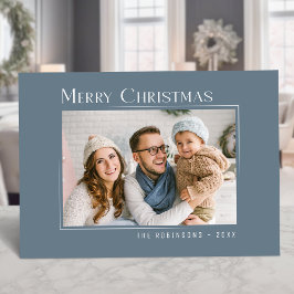 God jul Modern Family Photo Elegant Simple Julkort