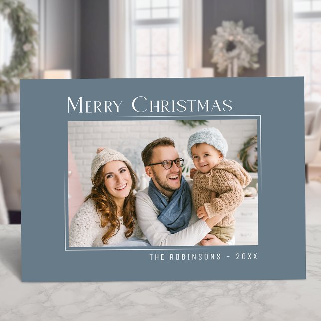 God jul Modern Family Photo Elegant Simple Julkort (Available in high quality print or digital download for quick text messaging, email or self print.)