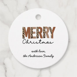 "God jul" Modern Färg Block Leopard Boho Gåvor Etiketter