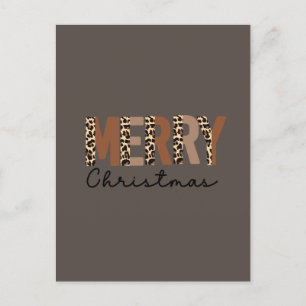 "God jul" Modern Färg Block Leopard Boho Helg Vykort