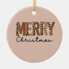 "God jul" Modern Färg Block Leopard Boho Julgransprydnad Keramik