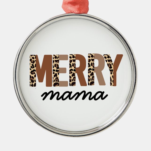 "God jul" Modern Färg Block Leopard Boho Julgransprydnad Metall (Framsidan)