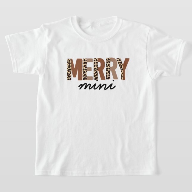 "God jul" Modern Färg Block Leopard Boho T Shirt (Laydown)