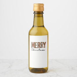 "God jul" Modern Färg Block Leopard Boho Vinetikett