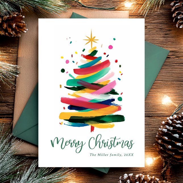 God Jul Modern Färgrik Julkort (Skapare uppladdad)