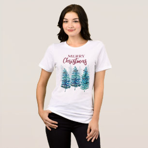 God jul Modern Forest Träd Womens T-Shirt