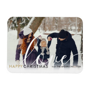 God jul Modern Foto Chic Skrift Kärlek Magnet