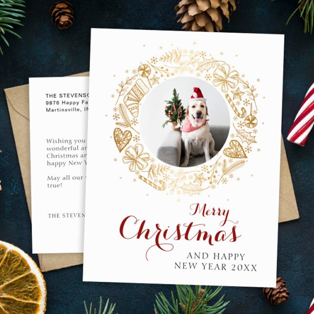 God jul Modern fotopatens julfransfrand Helg Vykort (Skapare uppladdad)