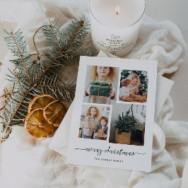God Jul | Modern fyra fotokollage Julkort