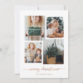 God Jul | Modern fyra fotokollage Julkort