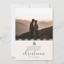 god jul Modern Grått Buffalo-kort