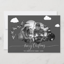 God jul Modern Grått Cloud Photo Holliday Inbjudningar