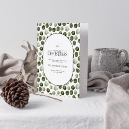 God jul Modern Grönt Dots Photo Helgkort