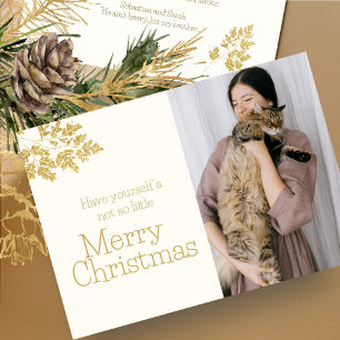 God jul Modern kattfoto Julkort