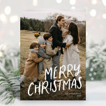 God jul Modern Lettering Simple One Photo Julkort<br><div class="desc">God jul Modern Lettering Simple One Photo Helgdag Card har ett foto med fullt,  med vit textövertäckning med roligt som skriver stil.</div>