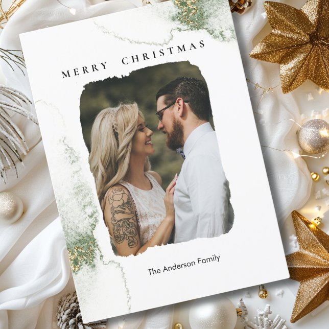 God jul! Modern, minimal platt julkort (Merry Christmas! Modern, minimal Flat Holiday Card)