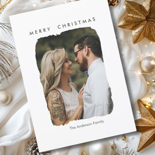 God jul! Modern, minimal platt julkort (Merry Christmas! Modern, minimal Flat Holiday Card)