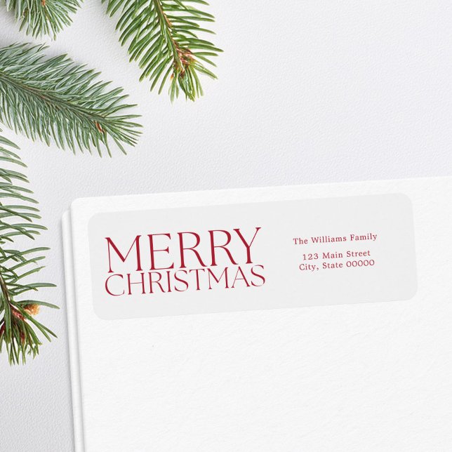 God jul Modern minimal Returadress Etikett (Skapare uppladdad)
