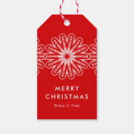 God Jul modern minimalist blomster Presentetikett