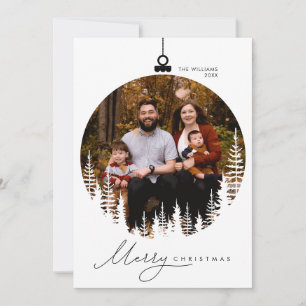 God jul, Modern Minimalist Family Photo Julkort
