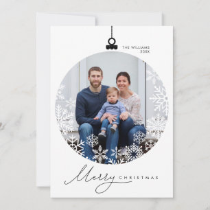 God jul, Modern Minimalist Family Photo Julkort