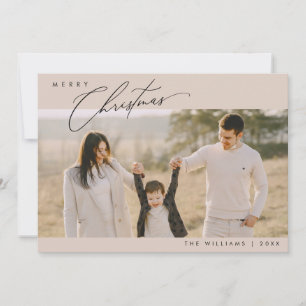 God jul, modern minimalistisk familjefoto julkort
