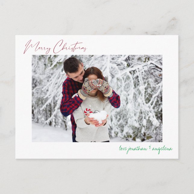 God Jul Modern Minimalistisk Fotopostkort Vykort (Framsida)